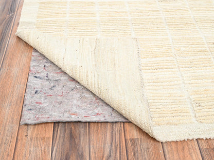 Ivory 9'1" x 11'9" Tribal & Geometric Hand knotted Wool Rug - Sku: O01426
