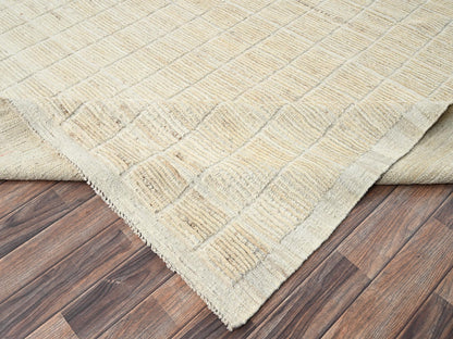 Ivory 9'1" x 11'9" Tribal & Geometric Hand knotted Wool Rug - Sku: O01426