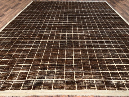 Brown 12'10" x 14'10" Tribal & Geometric Hand knotted Wool Rug - Sku: O01433