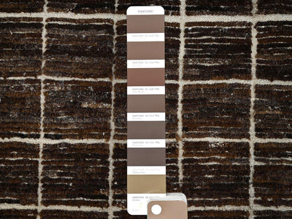 Brown 12'10" x 14'10" Tribal & Geometric Hand knotted Wool Rug - Sku: O01433