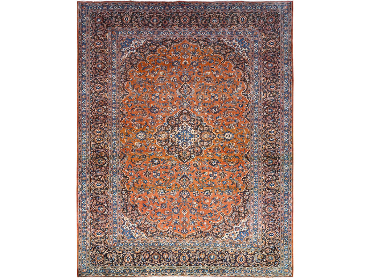 Kashan Tribal hand-knotted wool rug in Red, 9'8" x 12'8", SKU O0143