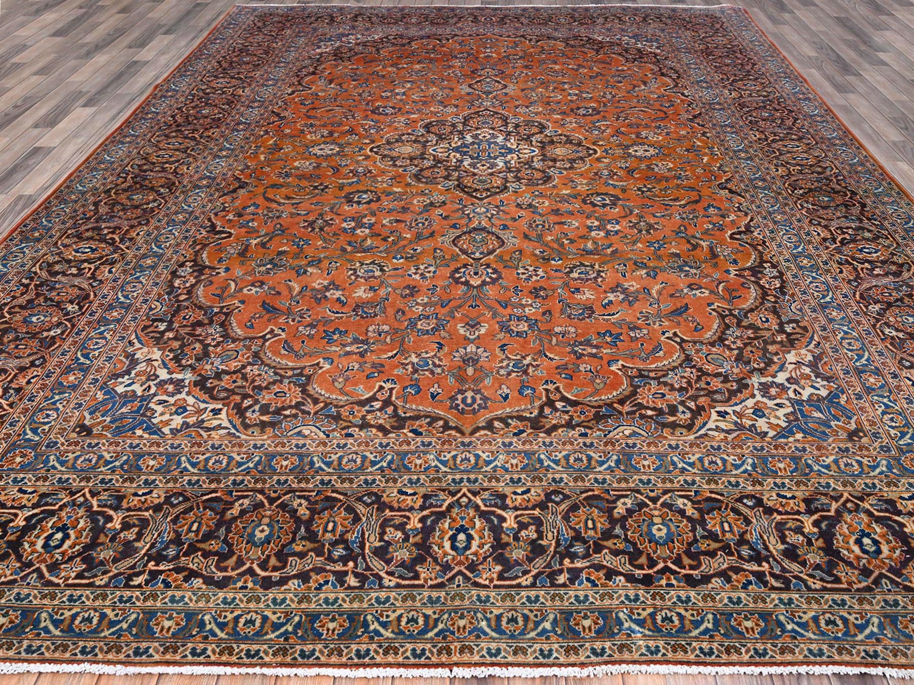 Kashan Tribal hand-knotted wool rug in Red, 9'8" x 12'8", SKU O0143
