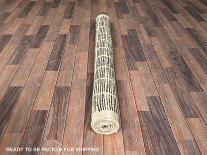 Tribal & Geometric hand-knotted wool rug in Brown & Ivory, 4'4" x 5'8" — SKU O01441 (view 5)