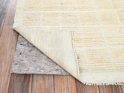 Ivory 4'4" x 5'8" Tribal & Geometric Hand knotted Wool Rug - Sku: O01442