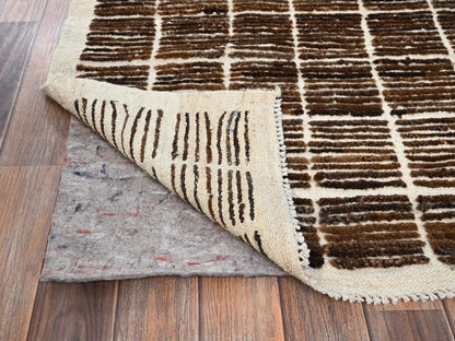 Brown 4'10" x 6'4" Tribal & Geometric Hand knotted Wool Rug - Sku: O01444