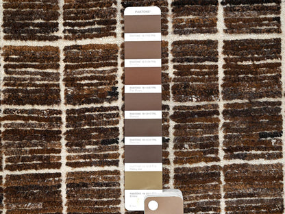 Brown 4'10" x 6'4" Tribal & Geometric Hand knotted Wool Rug - Sku: O01444