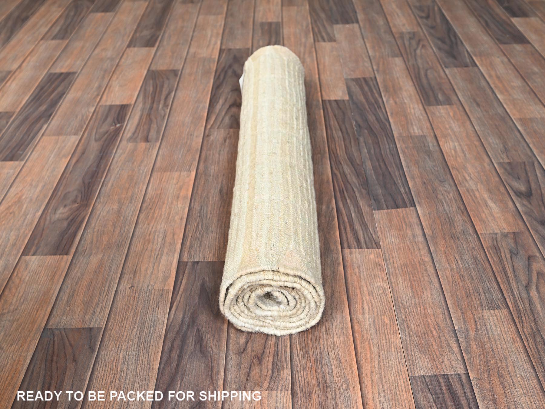 Tribal & Geometric hand-knotted wool runner in Ivory, 2'8" x 7'5" — SKU O01446 (view 5)