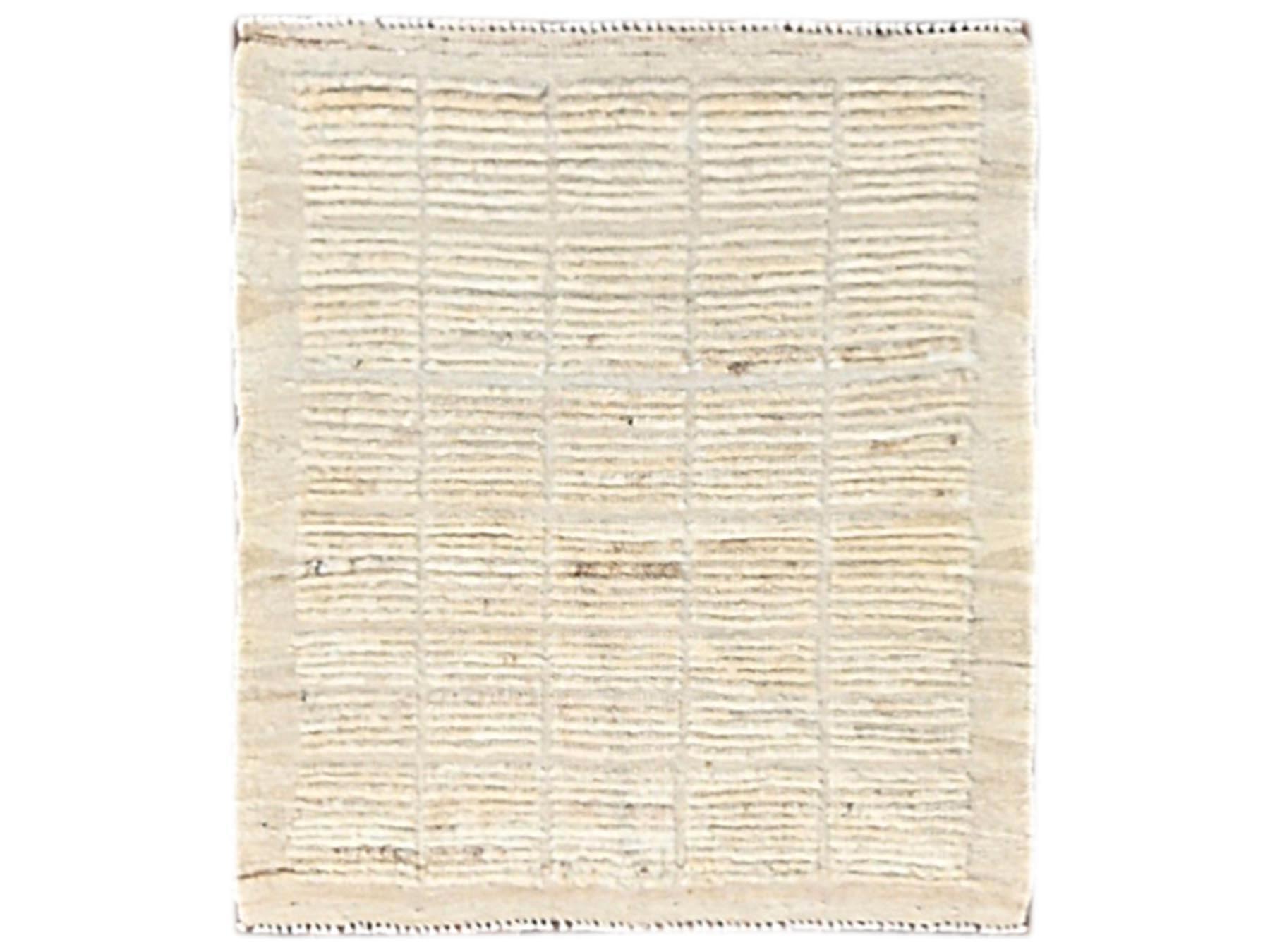 Ivory 2'5" x 2'9" Tribal & Geometric Hand knotted Wool Rug - Sku: O01447