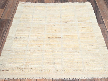 Tribal & Geometric hand-knotted wool rug in Ivory, 2'5" x 2'9" — SKU O01447 (view 2)