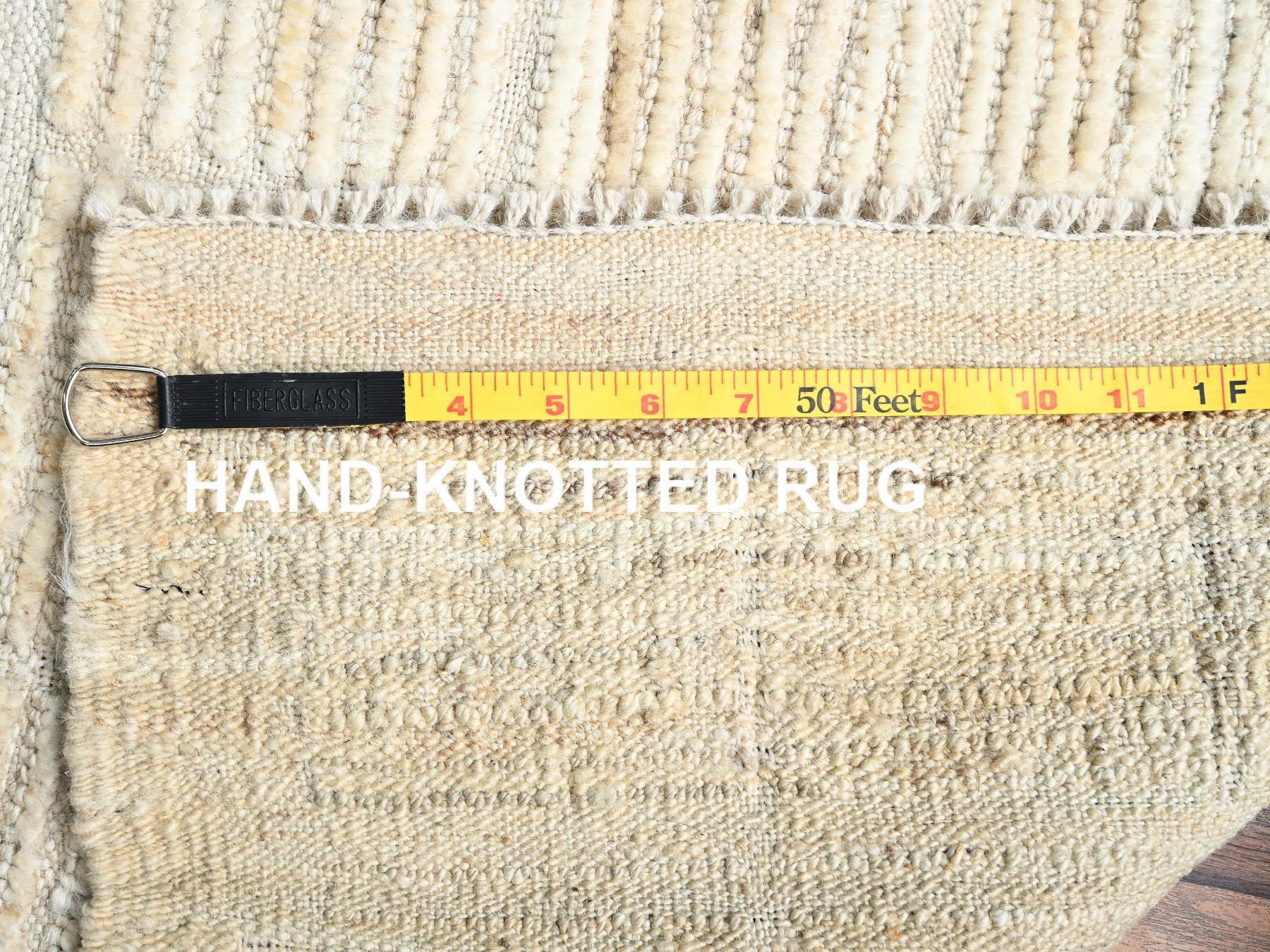 Tribal & Geometric hand-knotted wool rug in Ivory, 2'5" x 2'9" — SKU O01447 (view 7)