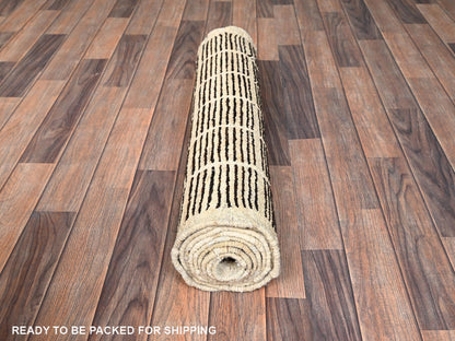 Brown 2'9" x 9'4" Tribal & Geometric Hand knotted Wool Rug - Sku: O01454