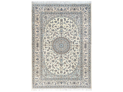 Ivory 9'6" x 13'2" Fine Oriental Hand knotted Wool/Silk Rug - Sku: O01456