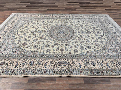 Ivory 9'6" x 13'2" Fine Oriental Hand knotted Wool/Silk Rug - Sku: O01456