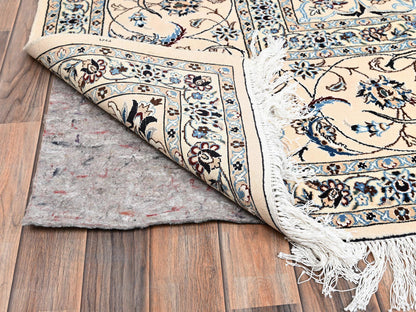 Nain Fine Oriental hand-knotted wool/silk rug in Ivory, 9'6" x 13'2" — SKU O01456 (view 5)