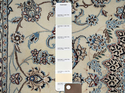 Nain Fine Oriental hand-knotted wool/silk rug in Ivory, 9'6" x 13'2" — SKU O01456 (view 8)
