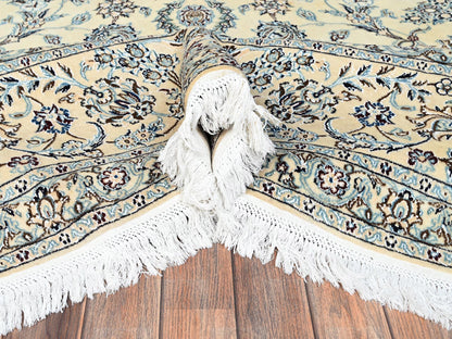 Ivory 9'11" x 14'2" Persian Hand knotted Wool/Silk Rug - Sku: O01462