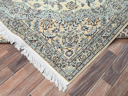 Ivory 9'11" x 14'2" Persian Hand knotted Wool/Silk Rug - Sku: O01462