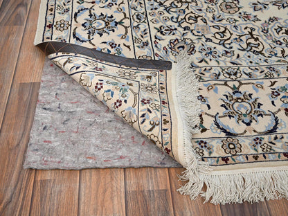 Ivory 6'9" x 10'2" Persian Hand knotted Wool/Silk Rug - Sku: O01463