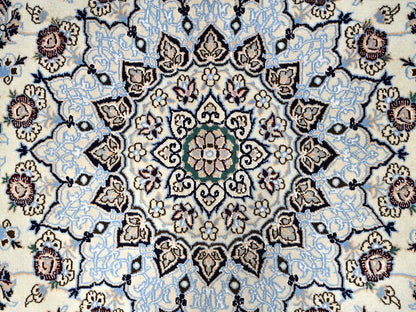 Ivory 6'9" x 10'2" Persian Hand knotted Wool/Silk Rug - Sku: O01463