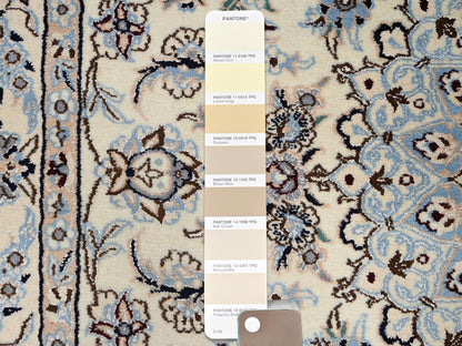 Ivory 5'0" x 8'3" Persian Hand knotted Wool/Silk Rug - Sku: O01465