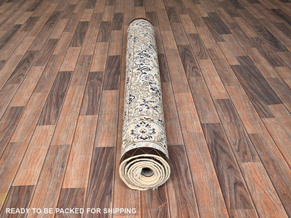 Nain Persian hand-knotted wool/silk rug in Ivory, 5' x 8'3" — SKU O01465 (view 5)
