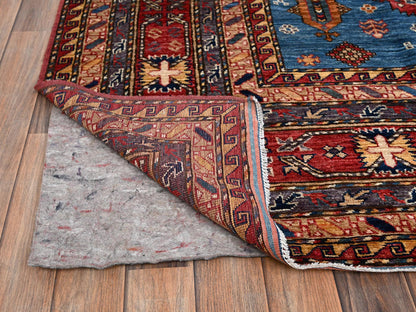 Blue 9'6" x 10'2" Kazak Hand knotted Wool Rug - Sku: O01475
