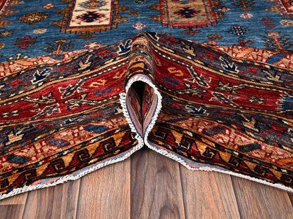 Blue 9'6" x 10'2" Kazak Hand knotted Wool Rug - Sku: O01475