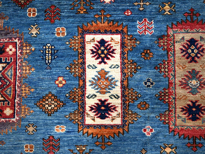 Blue 9'6" x 10'2" Kazak Hand knotted Wool Rug - Sku: O01475