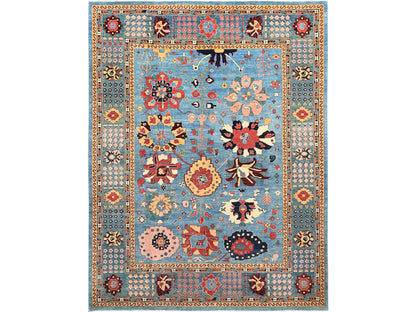 Blue 9'1" x 11'7" Heriz Hand knotted Wool Rug - Sku: O01492