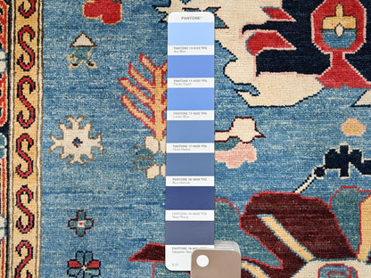 Blue 9'1" x 11'7" Heriz Hand knotted Wool Rug - Sku: O01492