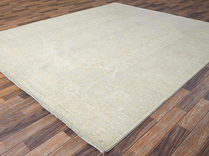 Peshawar Oushak hand-knotted wool rug in Ivory, 8'1" x 9'5" — SKU O01495 (view 3)