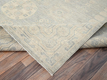 Khotan Oushak hand-knotted wool rug in Gray, 7'11" x 9'7" — SKU O01498 (view 7)