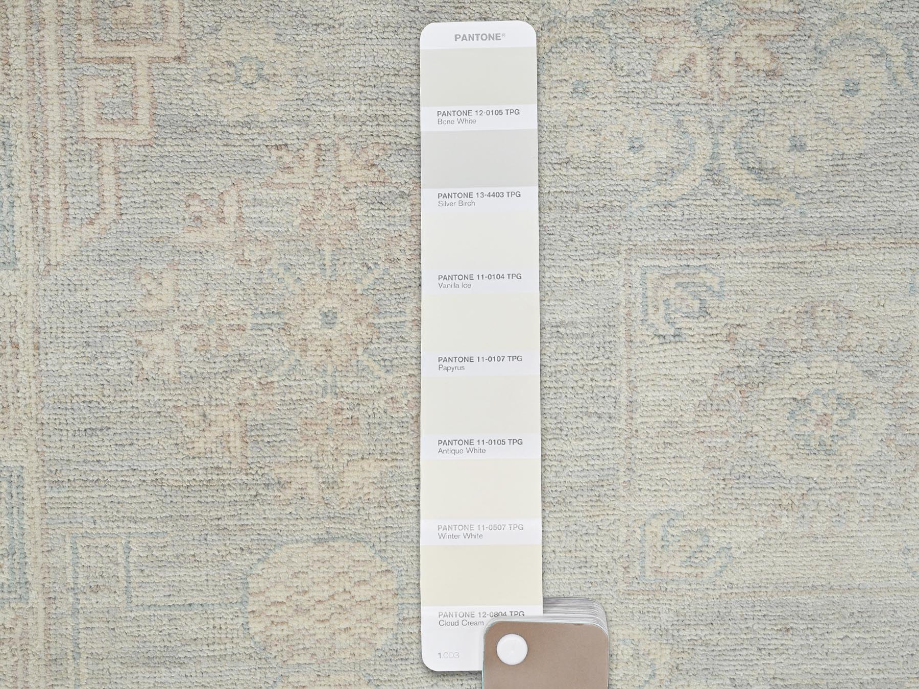 Khotan Oushak hand-knotted wool rug in Gray, 7'11" x 9'7" — SKU O01498 (view 8)