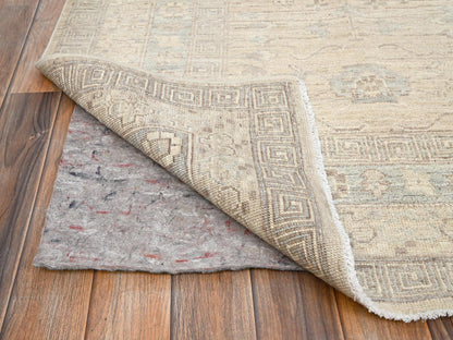 Beige 7'10" x 9'6" Oushak And Peshawar Hand knotted Wool Rug - Sku: O01499