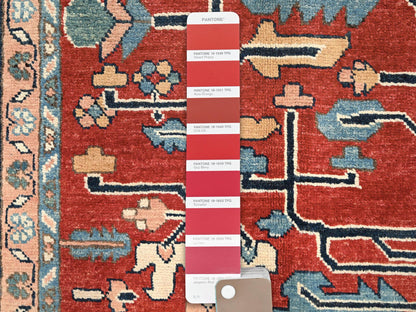 Heriz Heriz hand-knotted wool rug in Red & Midnight Blue, 7'10" x 9'7" — SKU O01507 (view 8)