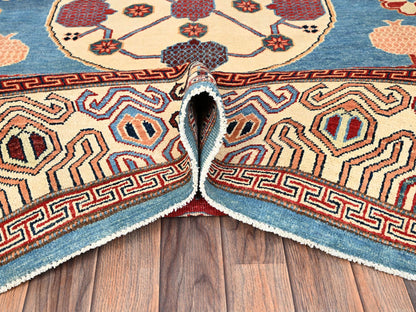 Blue 8'0" x 9'9" Kazak Hand knotted Wool Rug - Sku: O01516