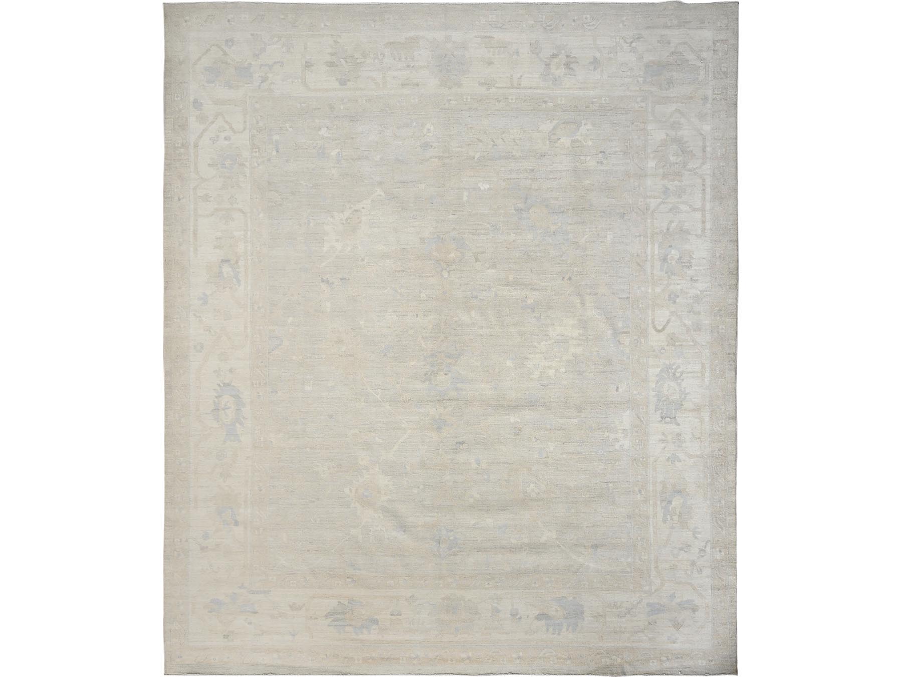 Oushak Oushak hand-knotted wool rug in Ivory, 11'11" x 14'2" — SKU O01523
