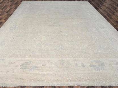 Oushak Oushak hand-knotted wool rug in Ivory, 11'11" x 14'2" — SKU O01523 (view 2)