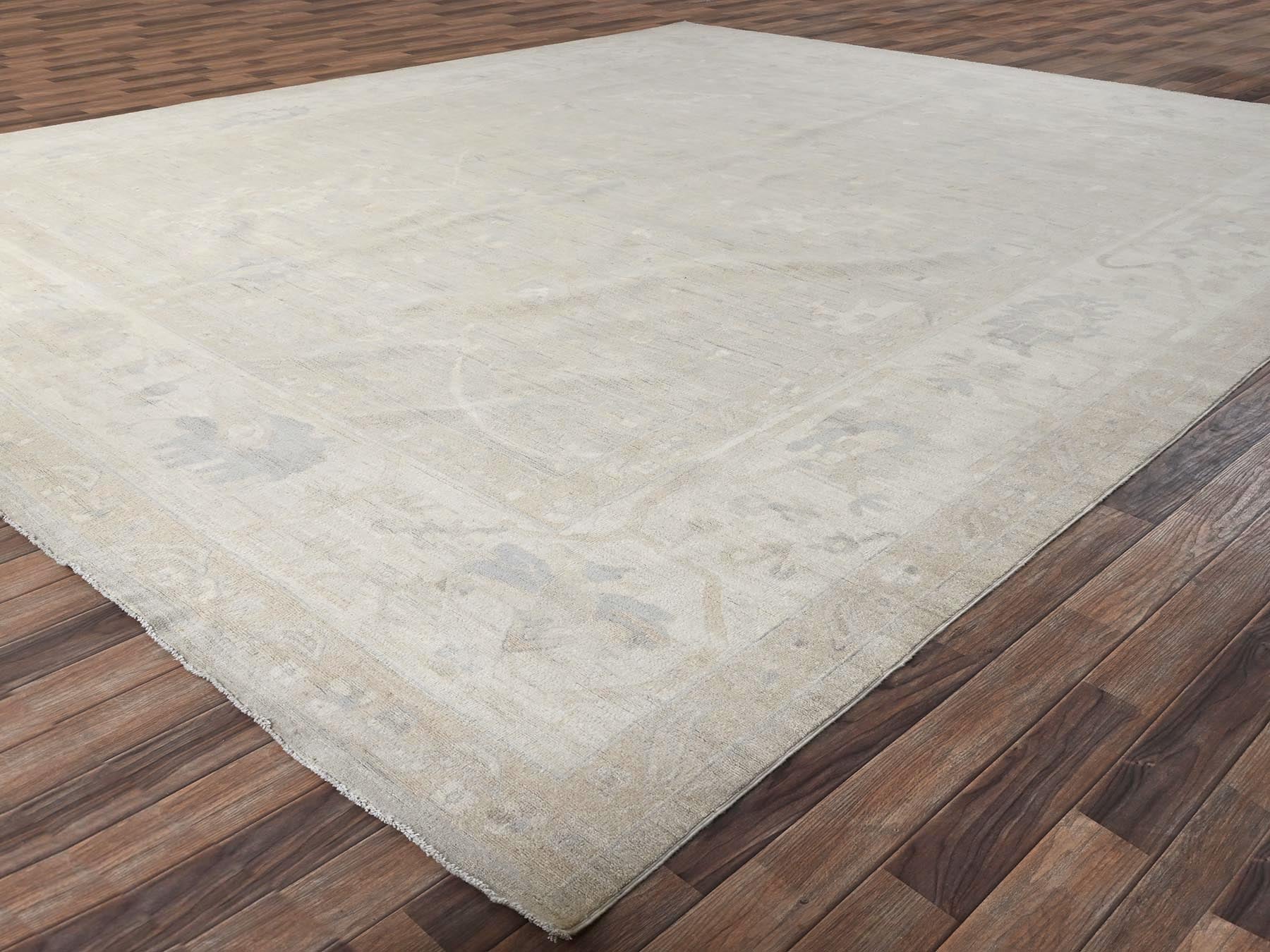 Oushak Oushak hand-knotted wool rug in Ivory, 11'11" x 14'2" — SKU O01523 (view 3)