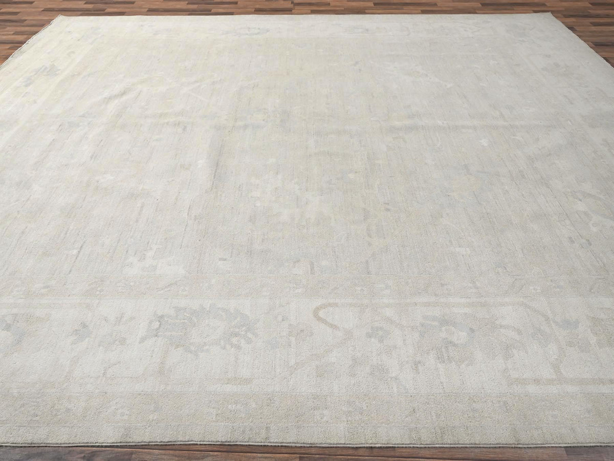 Oushak Oushak hand-knotted wool rug in Ivory, 11'11" x 14'2" — SKU O01523 (view 4)