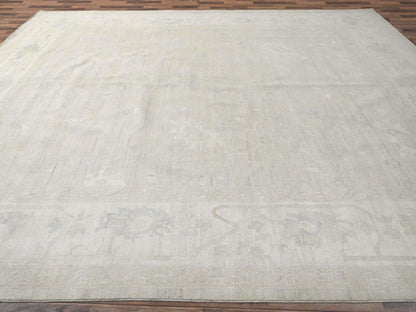 Oushak Oushak hand-knotted wool rug in Ivory, 11'11" x 14'2" — SKU O01523 (view 4)