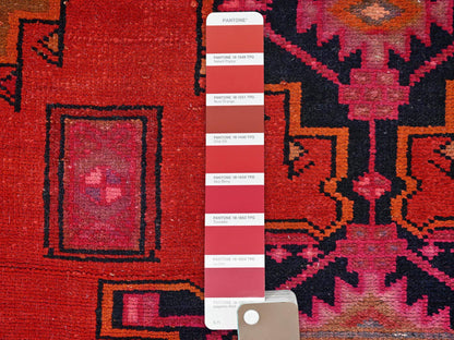 Hamadan Vintage hand-knotted wool runner in Red, 2'7" x 11'11" — SKU O01524 (view 4)