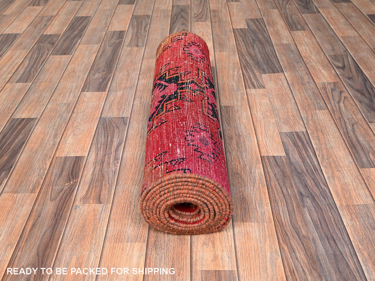 Hamadan Vintage hand-knotted wool runner in Red, 2'7" x 11'11" — SKU O01524 (view 5)
