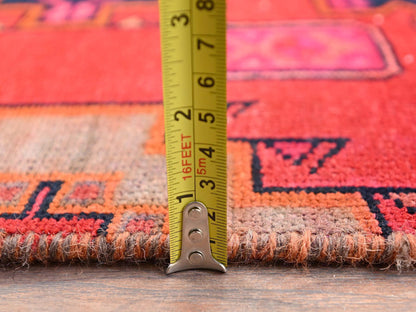 Hamadan Vintage hand-knotted wool runner in Red, 2'7" x 11'11" — SKU O01524 (view 6)
