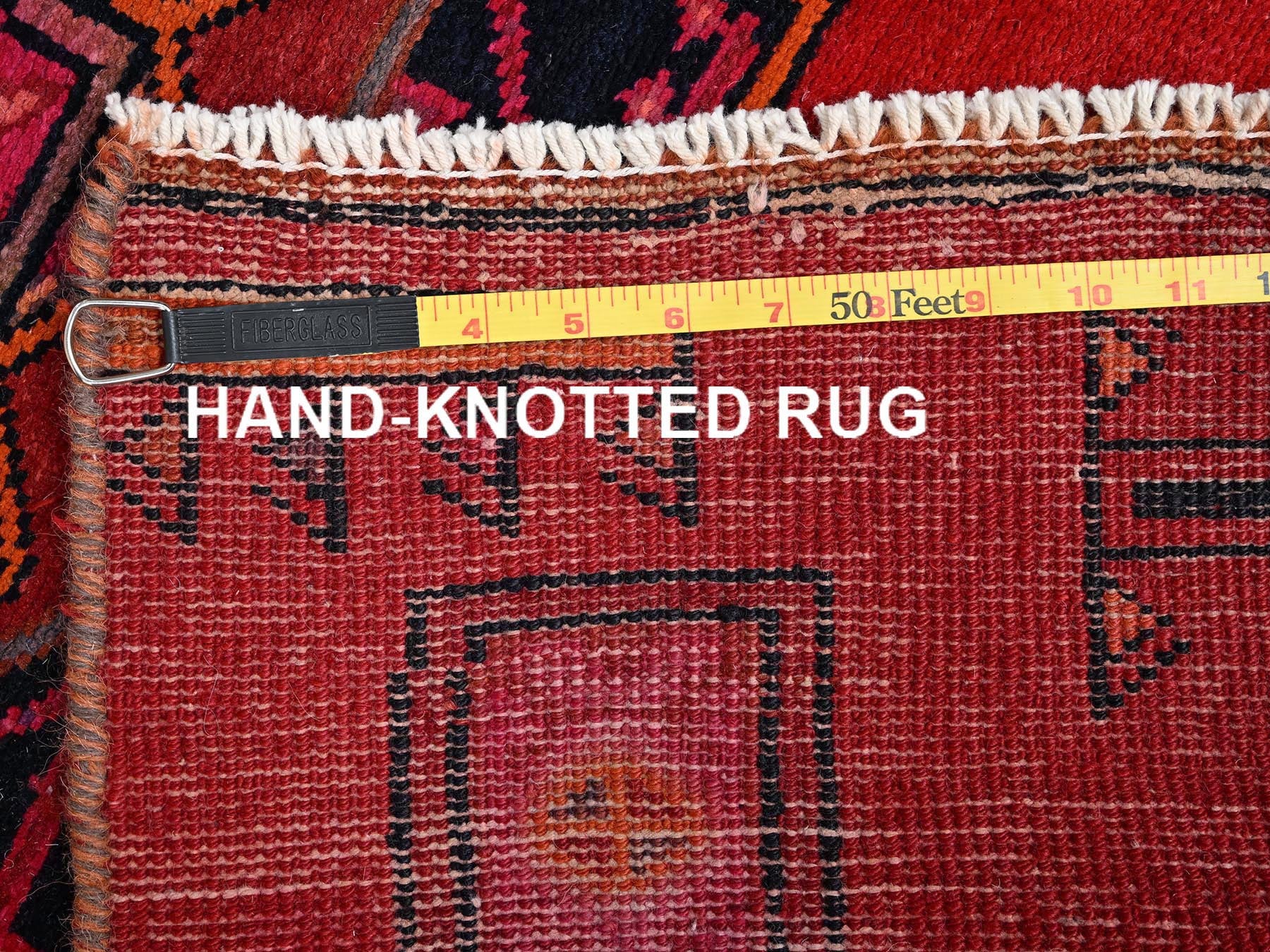 Hamadan Vintage hand-knotted wool runner in Red, 2'7" x 11'11" — SKU O01524 (view 7)