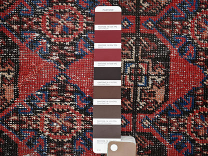 Turkoman Vintage hand-knotted wool runner in Red, 2'7" x 9' — SKU O01526 (view 4)