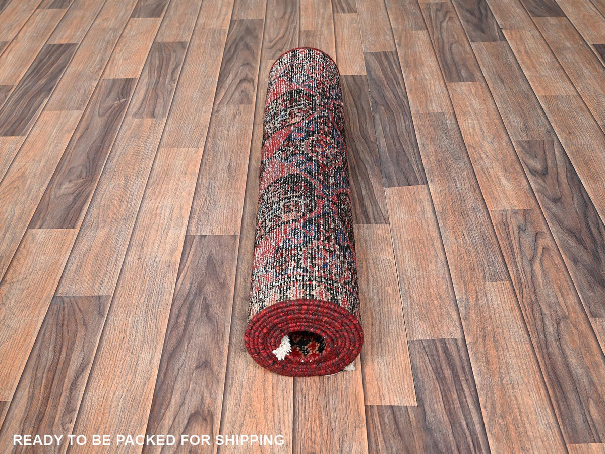 Turkoman Vintage hand-knotted wool runner in Red, 2'7" x 9' — SKU O01526 (view 5)