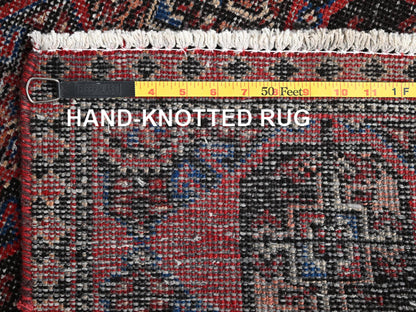 Red 2'7" x 9'0" Vintage Hand knotted Wool Rug - Sku: O01526