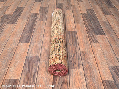 Turkoman Vintage hand-knotted wool runner in Pink, 2'9" x 5'6" — SKU O01527 (view 5)