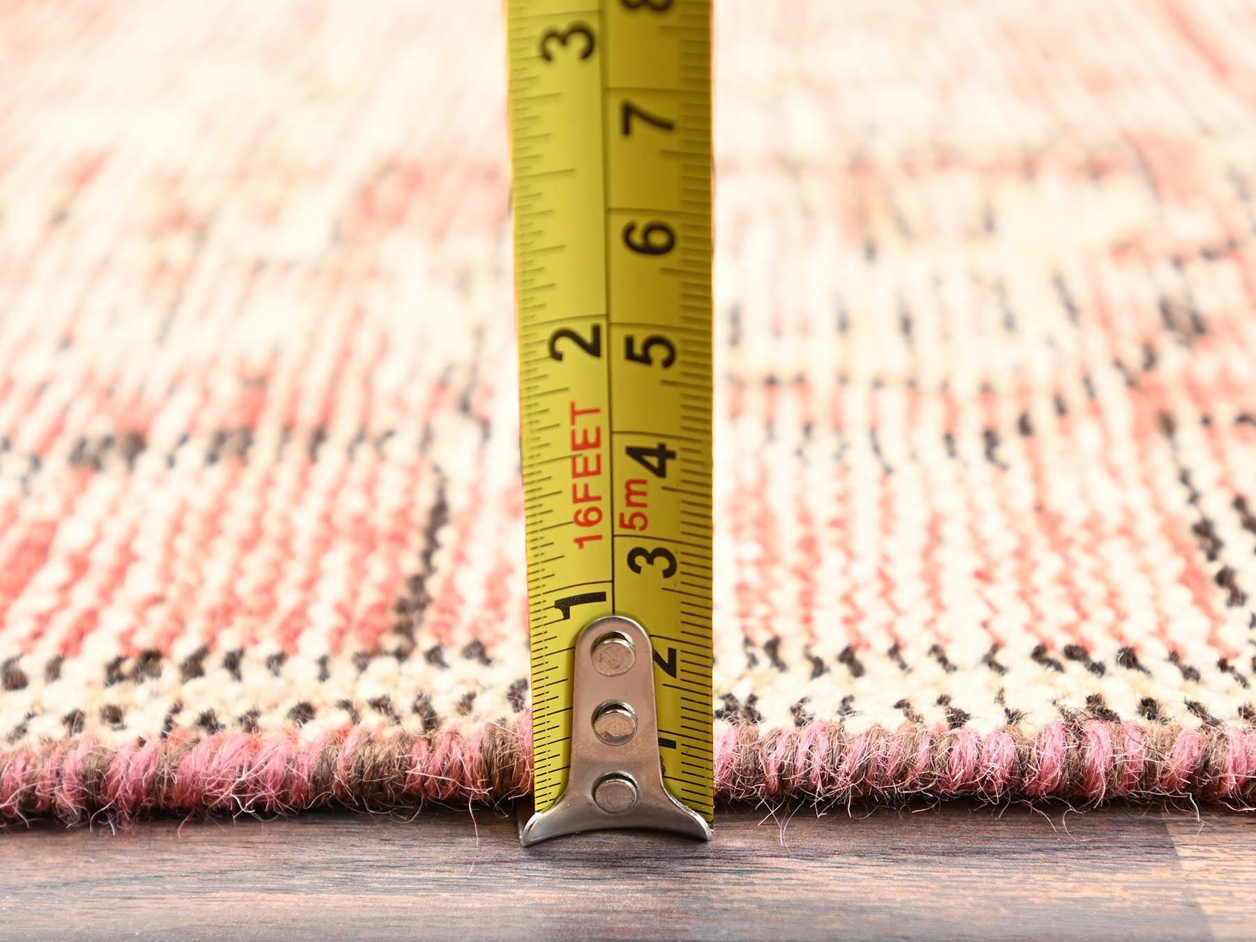 Turkoman Vintage hand-knotted wool runner in Pink, 2'9" x 5'6" — SKU O01527 (view 6)